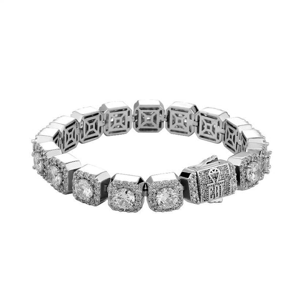 Square Tennis Bracelet (Silver)